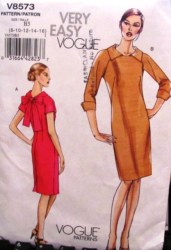 8573 SO EZ VOGUE SLIM LINED SS-LS COLLAR DRESS PATTERN 18-24